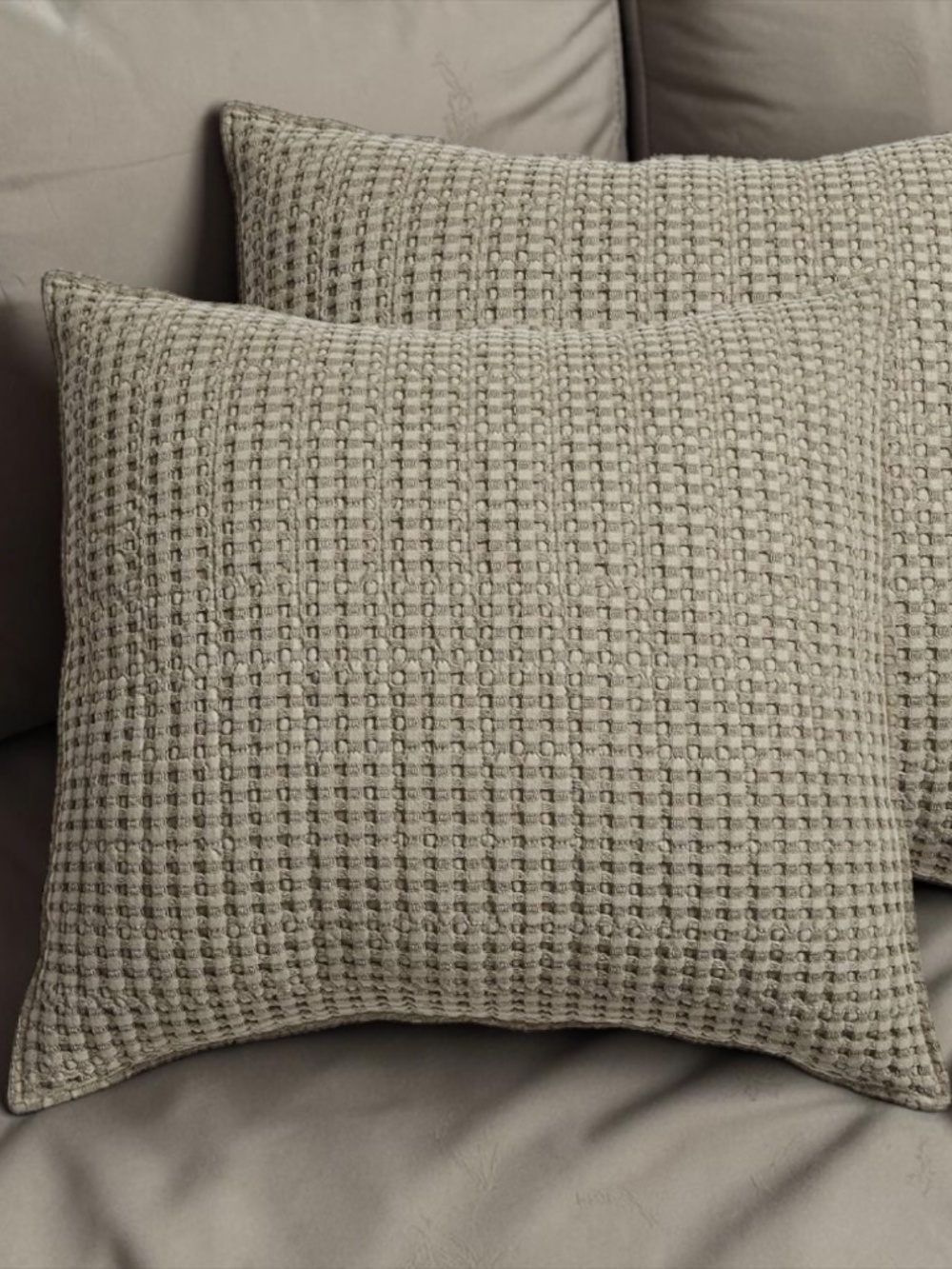Levtex Home Taupe Waffle Euro Sham Set of 2